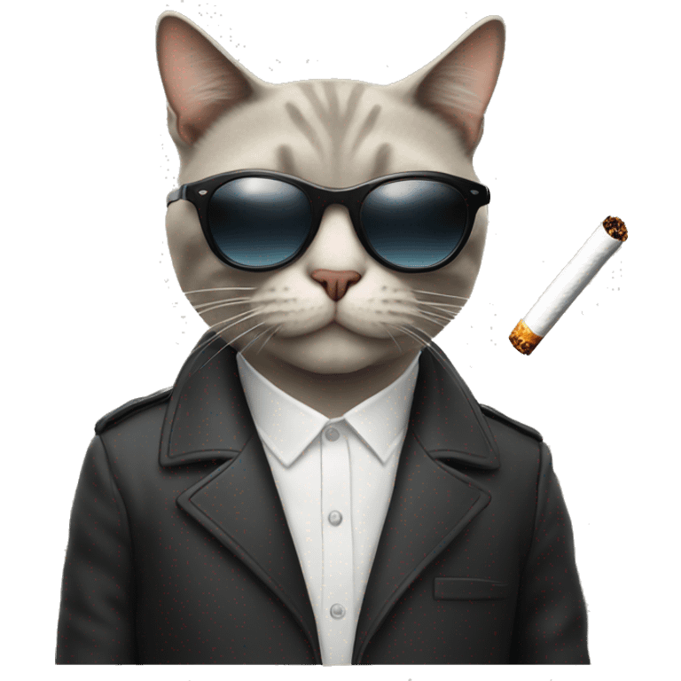 Cat with sunglasses smoking a cigarette  emoji