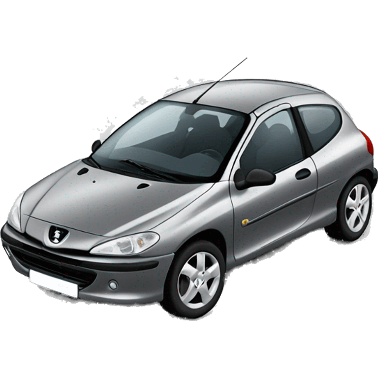 A car Peugeot 206 grey with the registration plate 298 JN 00 and tinted window  emoji