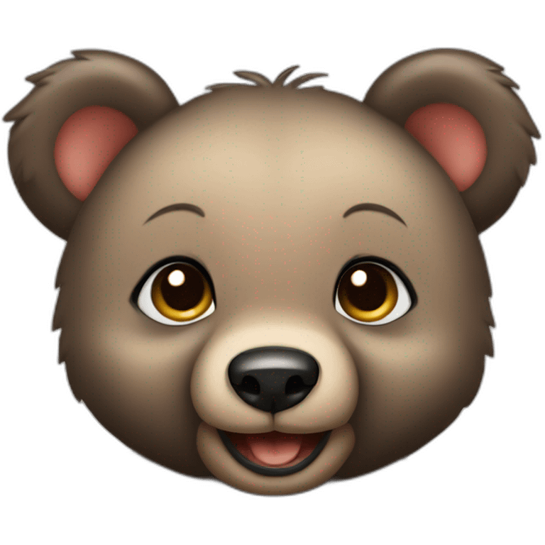 Cute black bear baby emoji