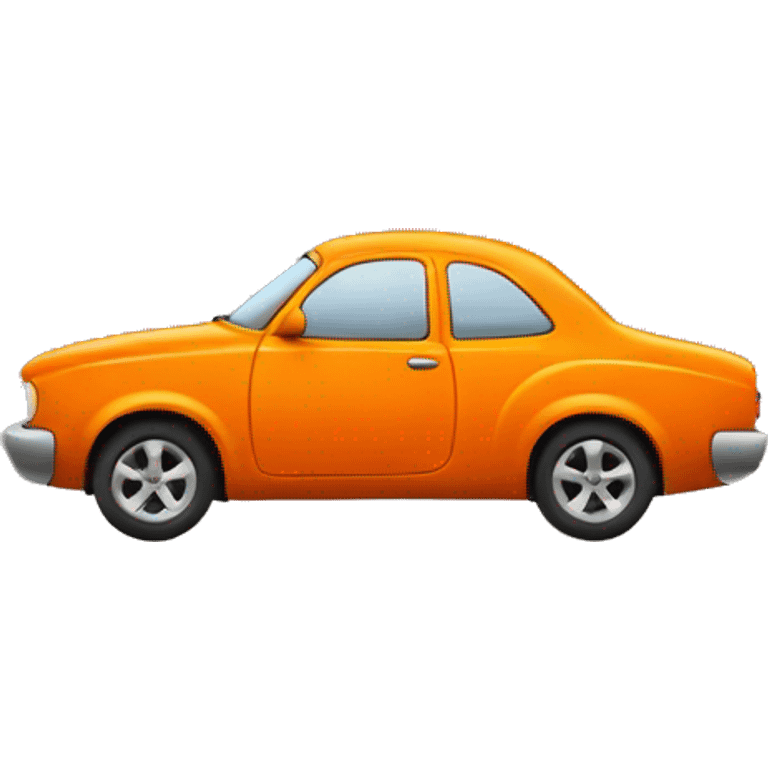 Orange car with curly Afro emoji