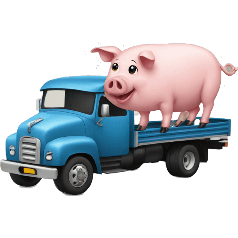 Pig on truck  emoji