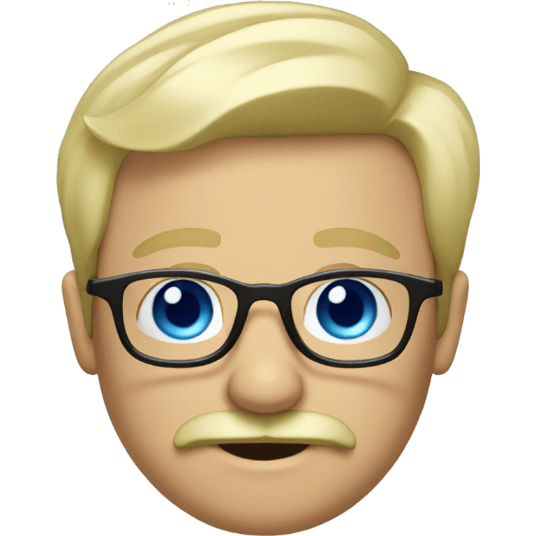 Blond, moustache, glasses and blue eyes emoji