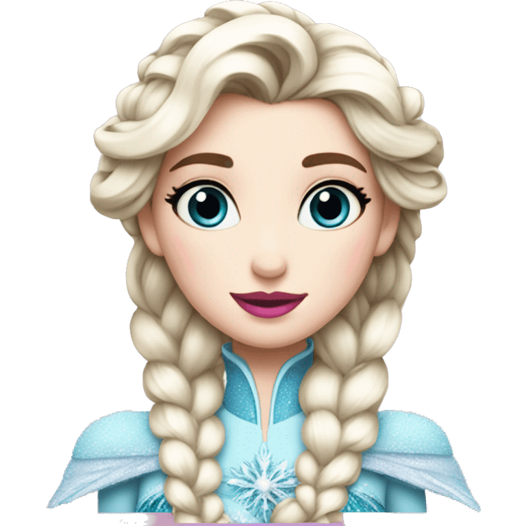 elsa frozen with pink lips emoji