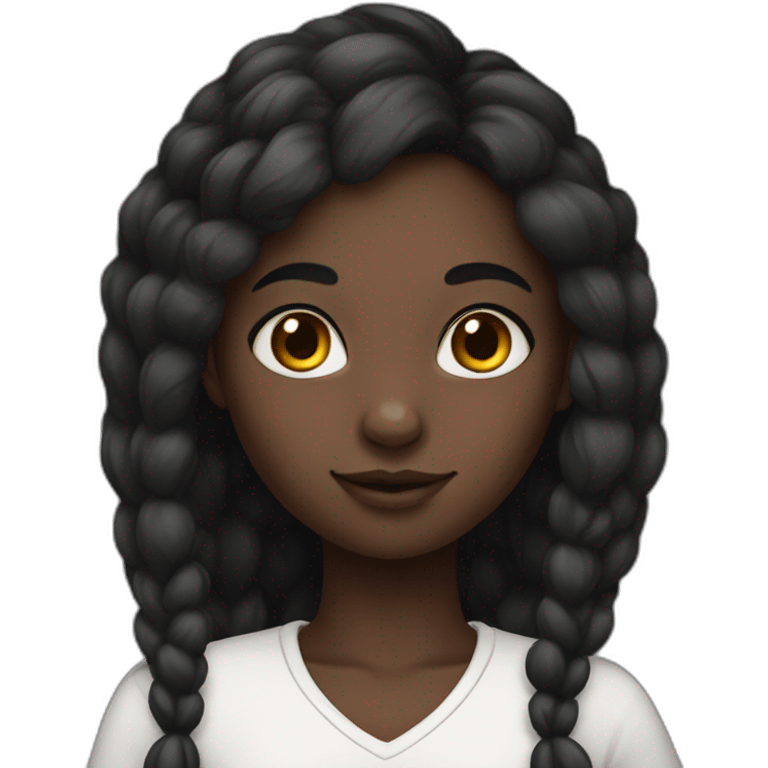 Black hare girl white skin emoji