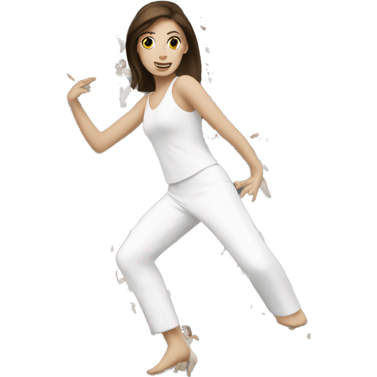 White brunette dancing emoji