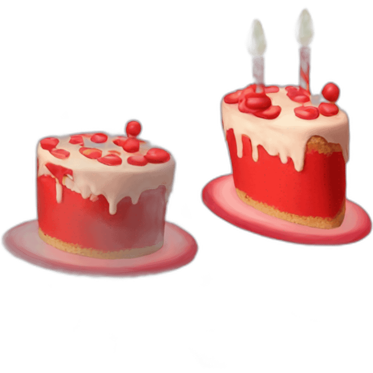 Red birthday cake emoji