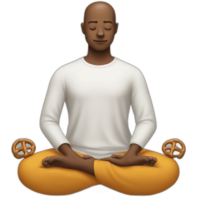 guy meditating pretzel legged emoji