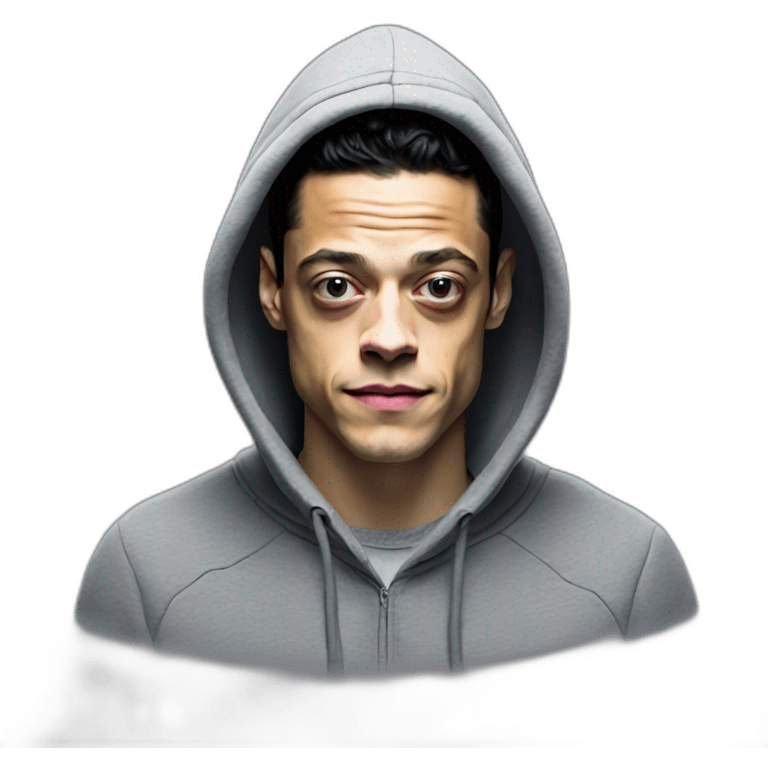 Rami Malek mr robot with hoodie emoji