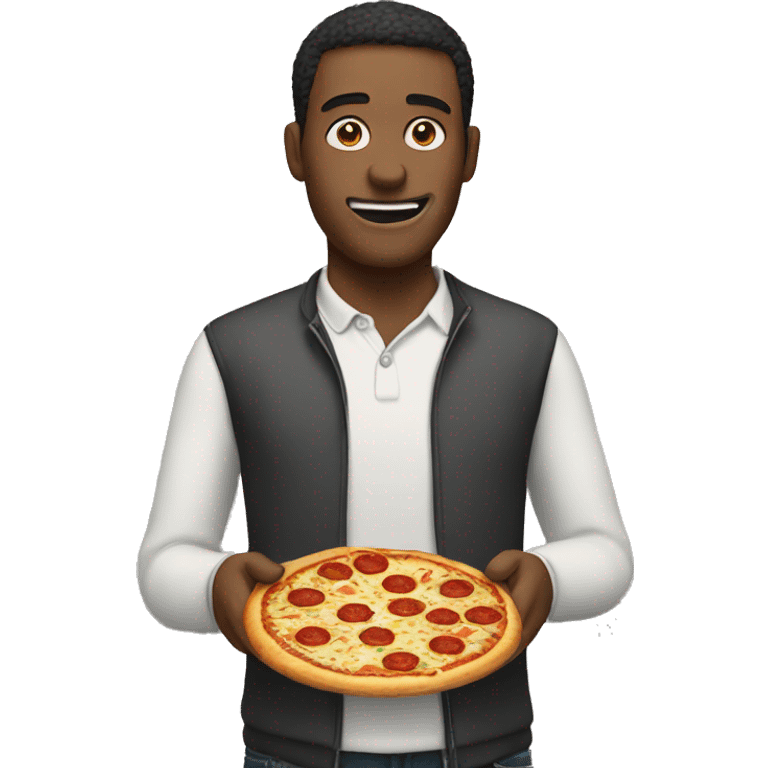 man eat pizza emoji