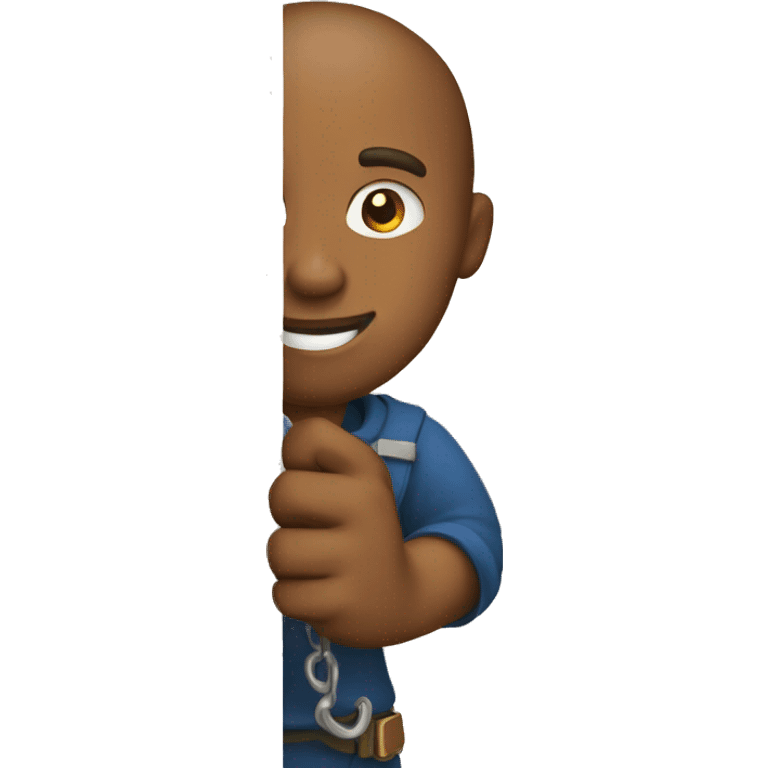 men with a key in his hand opening a door emoji