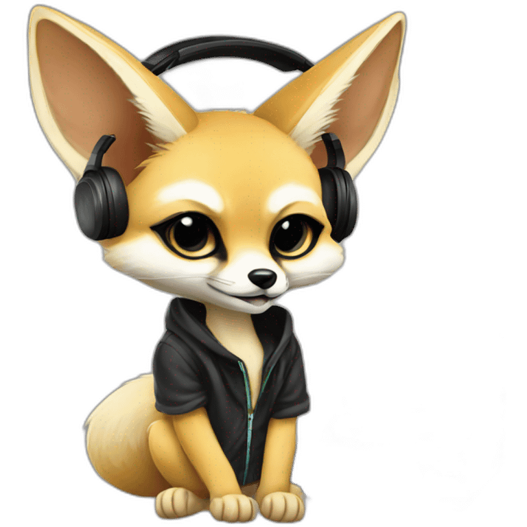 Fennec Fox as a DJ emoji