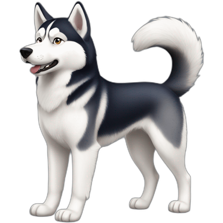 Realistic husky full body emoji