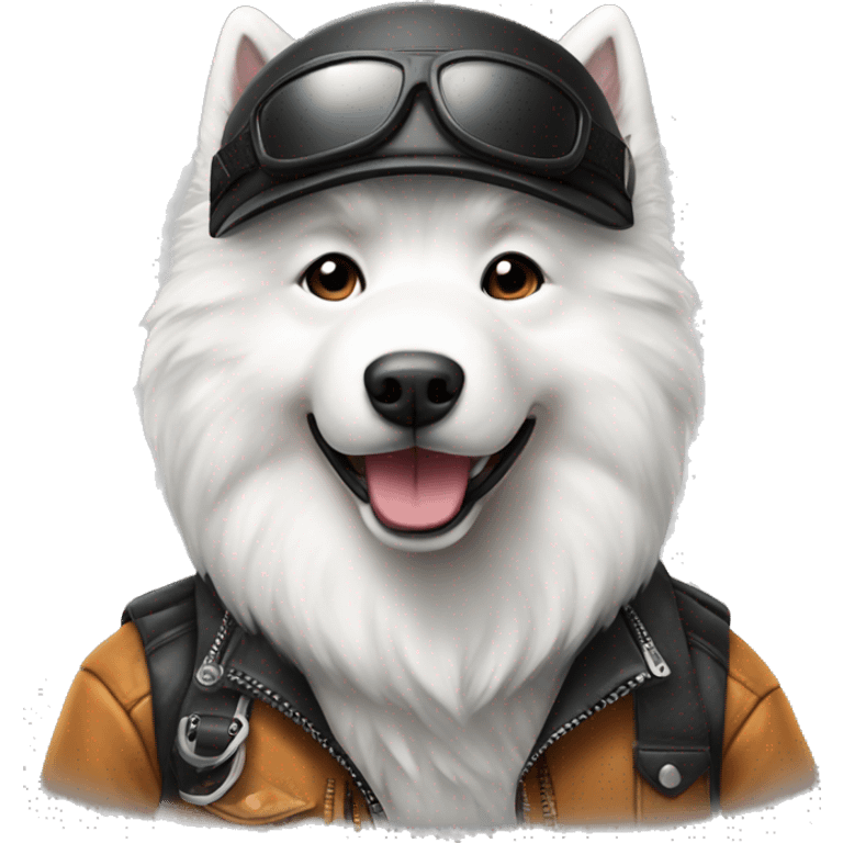 Biker Samoyed  emoji