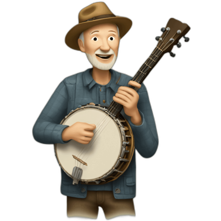 pete seeger playing a banjo emoji