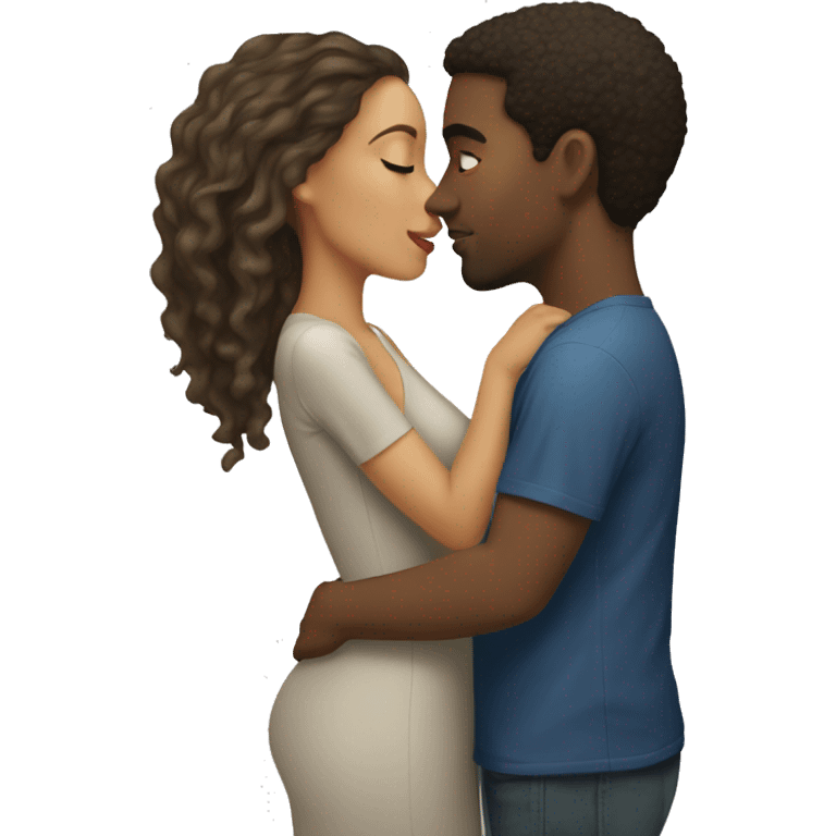 light skin man with a light skin woman kissing  emoji