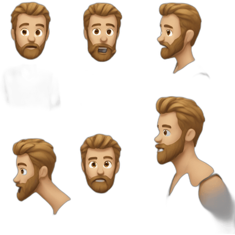 running beard man emoji