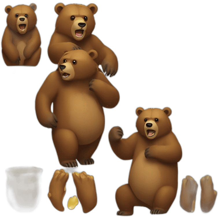 Grizzly bear honey fingers stuck emoji