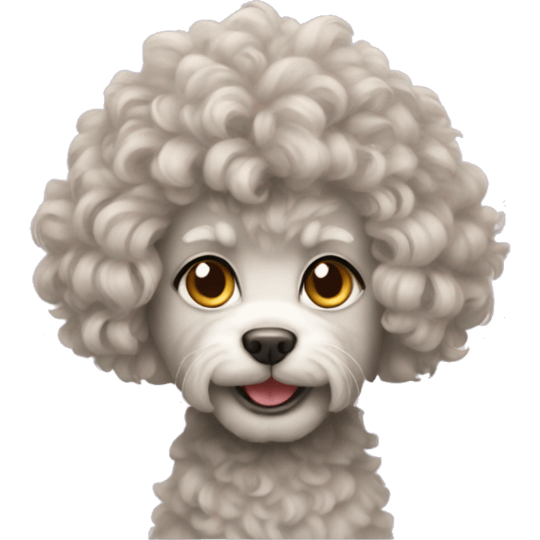 Cat with poodle hair emoji