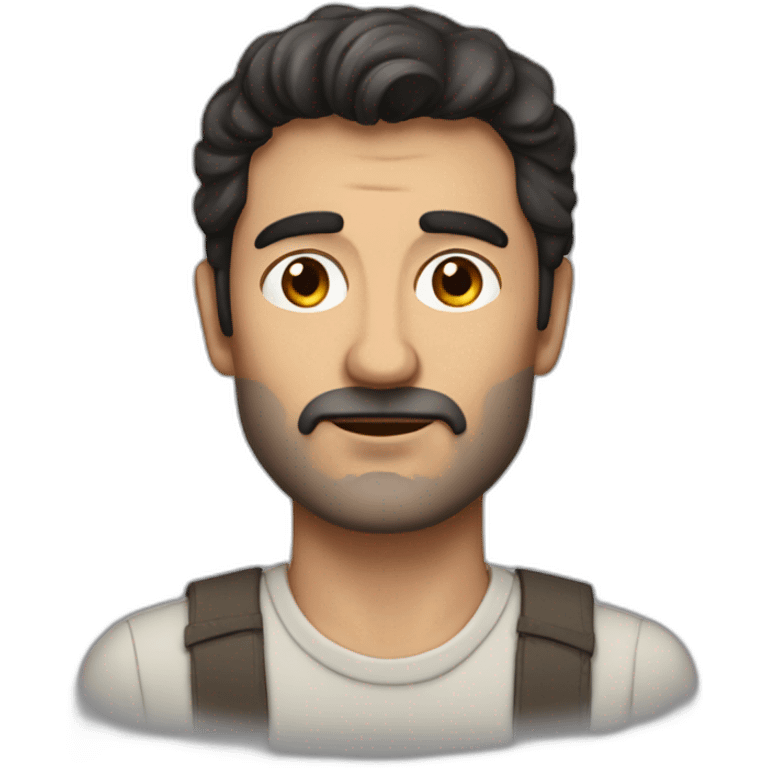 dark-haired Spanish man without beard, 50 years old emoji