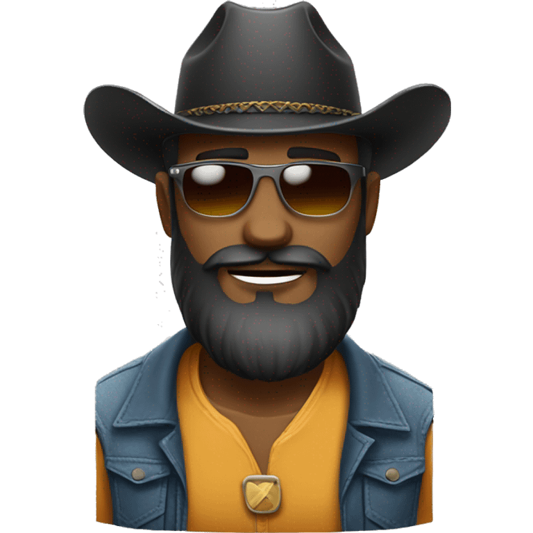 bearded man with cowboy hat and sunglasses and sidelocks emoji