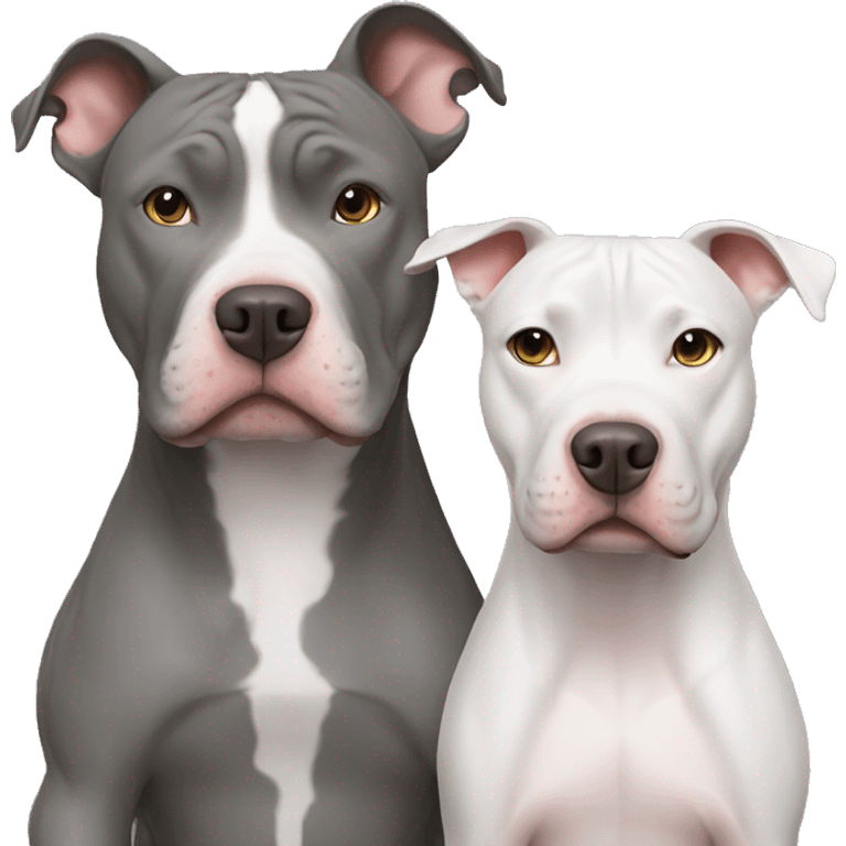 Gray Pitbull with couple emoji