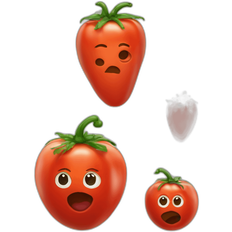 Two Big tomatoe and one small tomatoe emoji