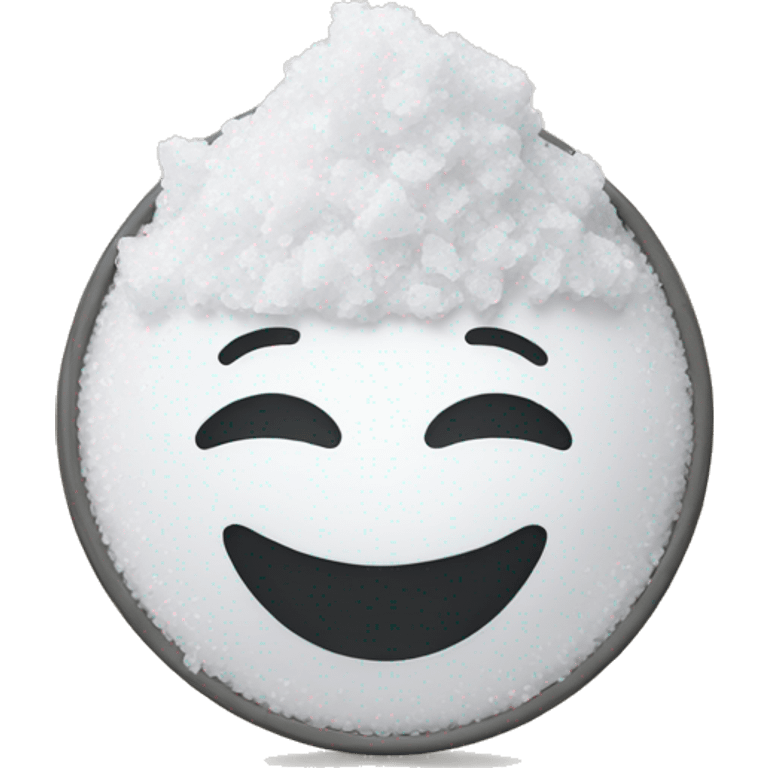 smiling emoji with a pile of salt emoji