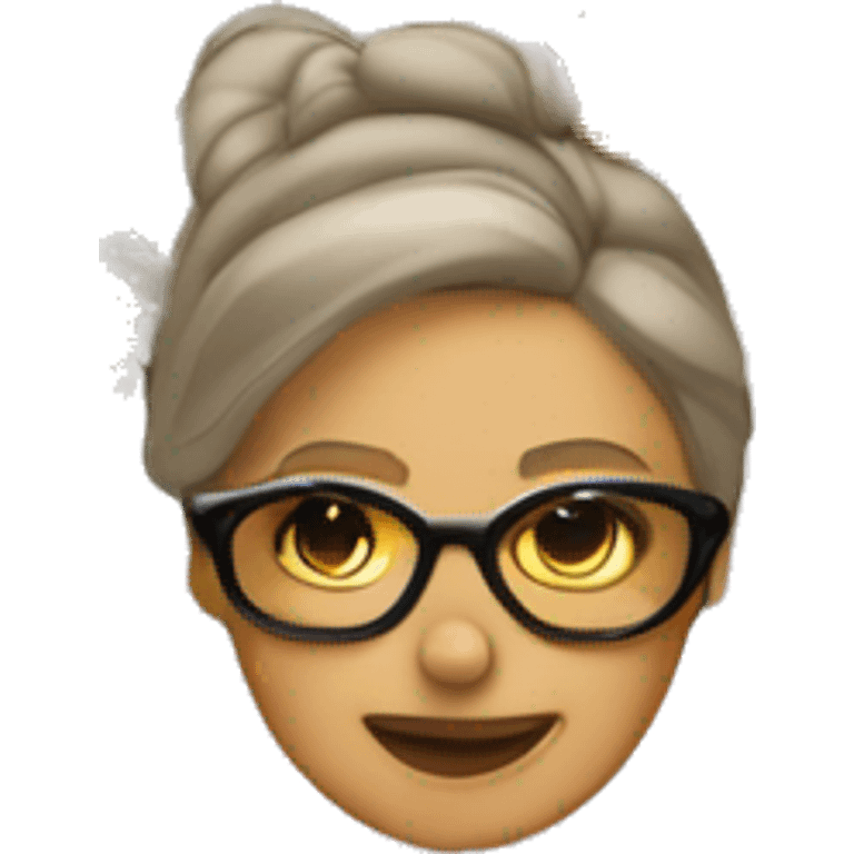 mujer 50 años pelo corto blanco gafas emoji