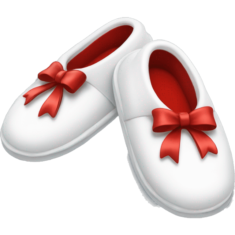 White slippers with a red bow on top emoji