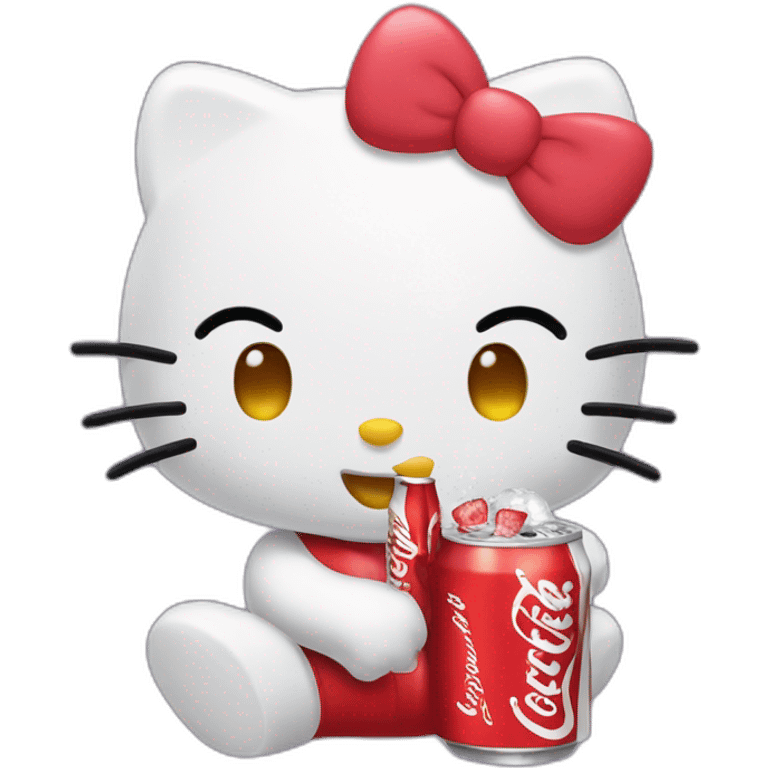 Hellokitty Drinks Coke emoji