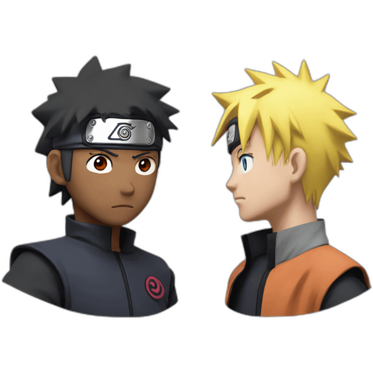 Naruto and Boruto faceoff emoji