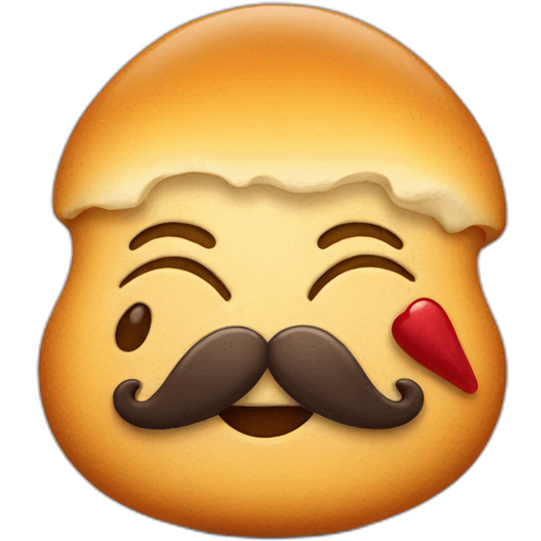 yum emoji with mustache emoji