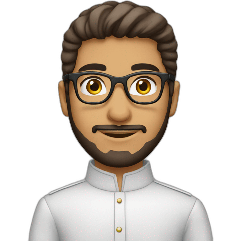 Musulman jeune arabe lunettes emoji