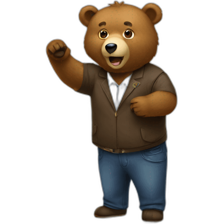 bear giving a keynote emoji