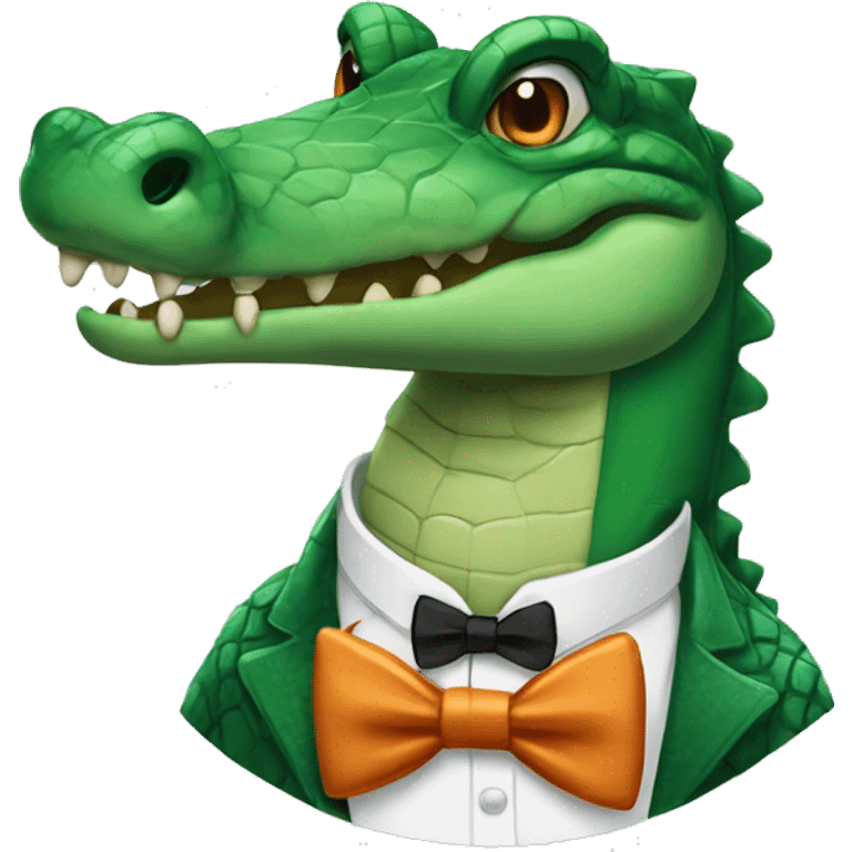 A crocodile with a bow tie  emoji