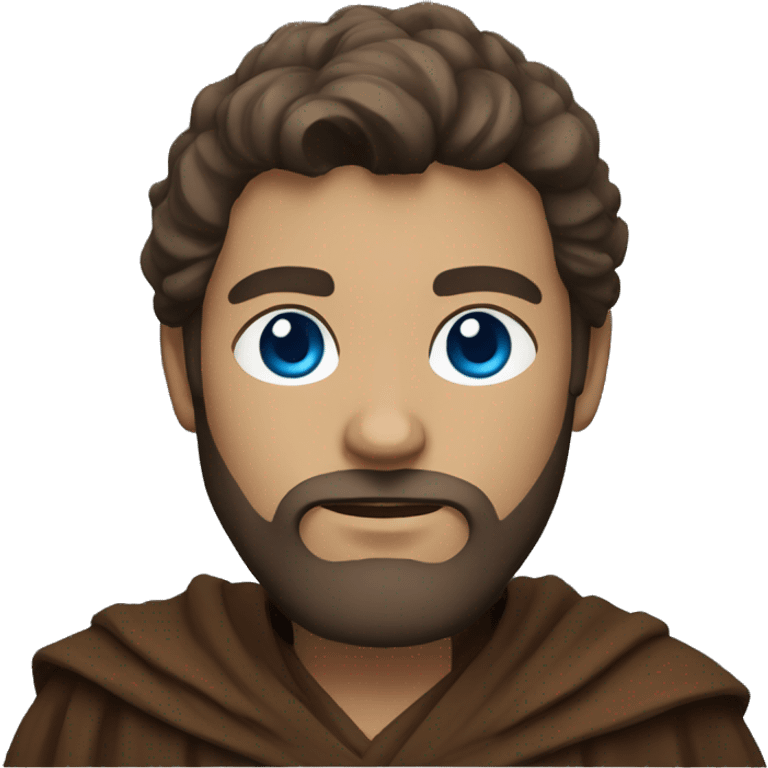 Jedi with Brown Robes, Beard, and Blue Eyes emoji