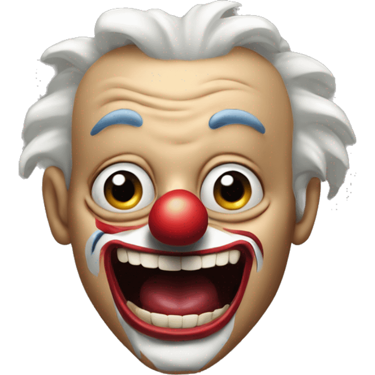 flabbergasted clown with crazy mouth emoji