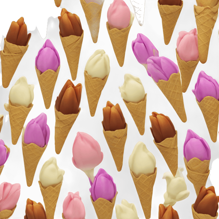 ice cream tulip, tulip cones for ice cream emoji