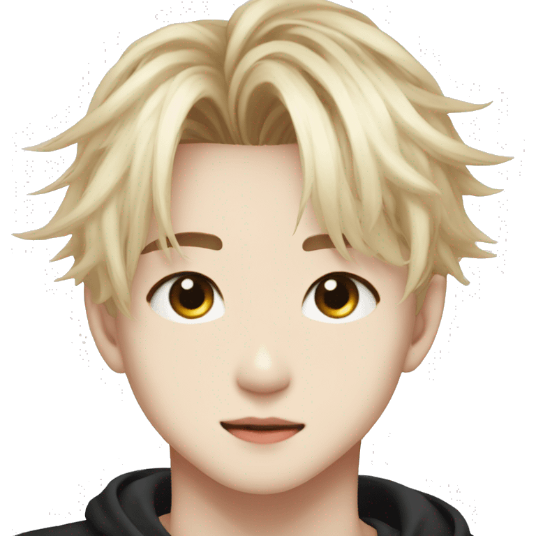 Stray kids bangchan blonde hair emoji