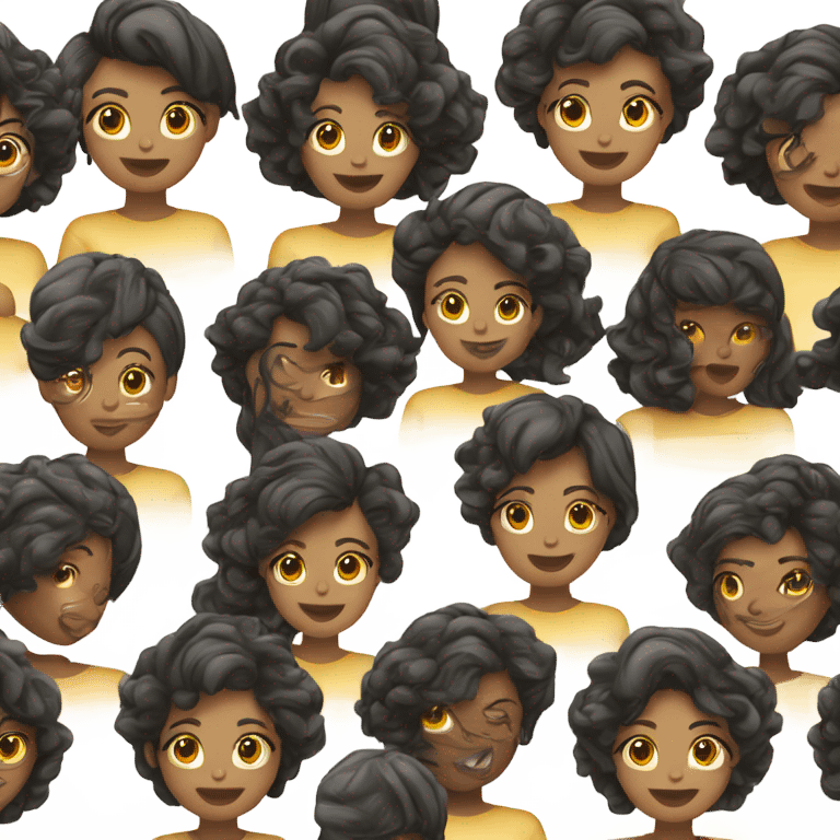 mulher negra com cabelo liso curto  emoji