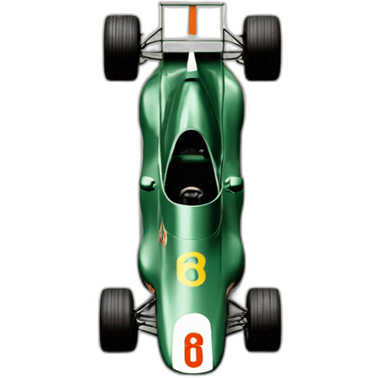 Top down view of vintage f1 racecar emoji