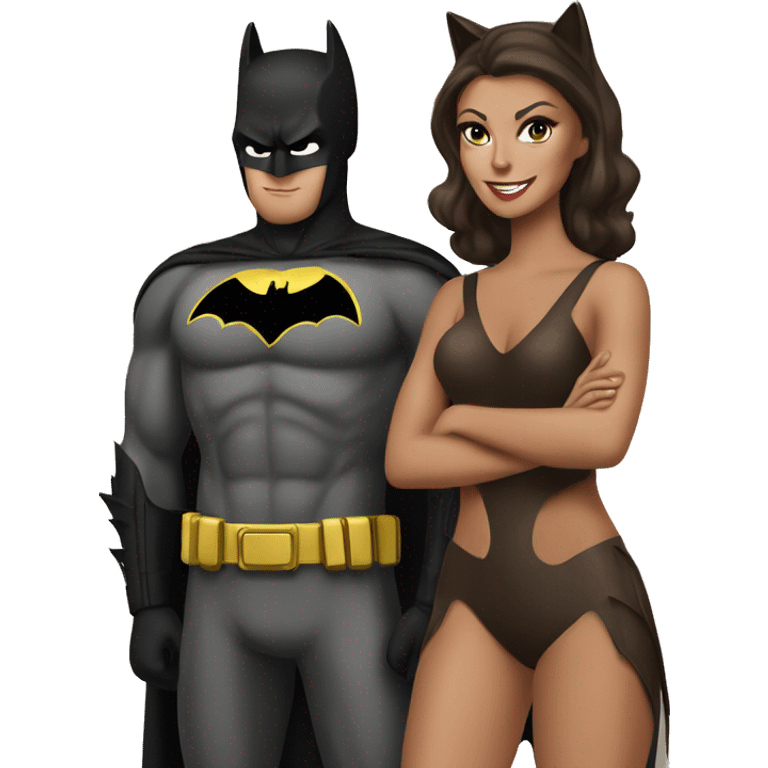 Tan Batman and tan catwoman  emoji