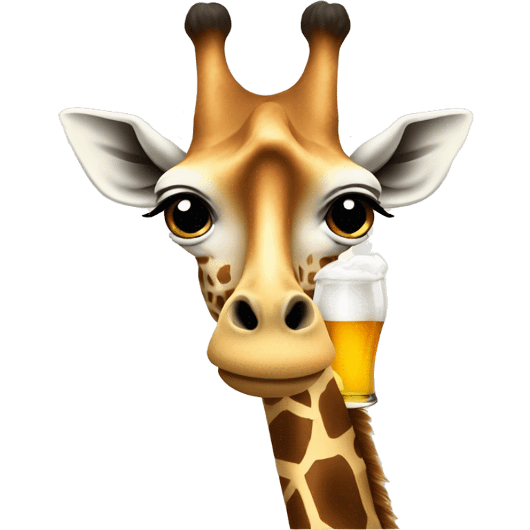 Giraffe drinking beer emoji