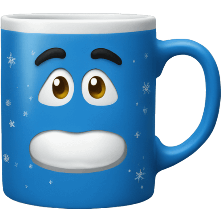 Blue Christmas mug emoji