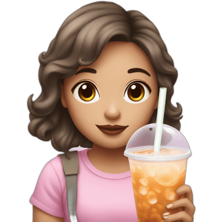 Girl drinking bubble tea emoji