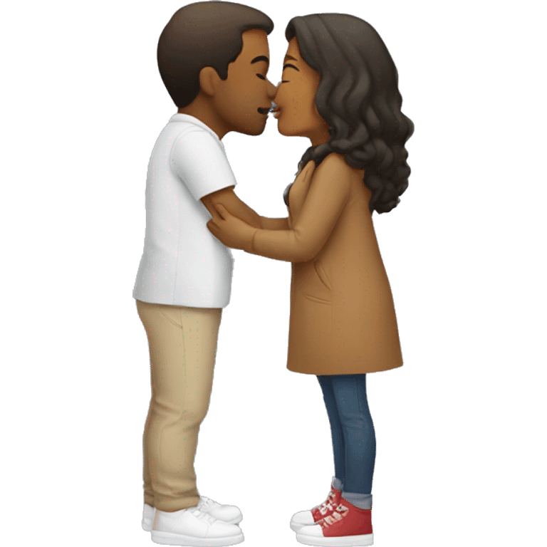 romantic kiss in casual attire emoji