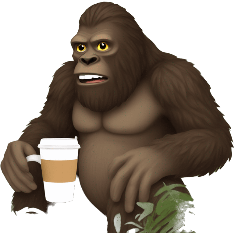 Bigfoot drinking coffee  emoji