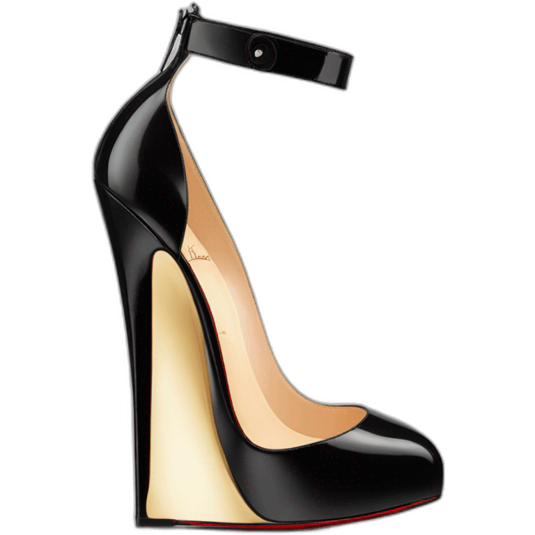 One WEDGE heel LOUBOUTIN black leather PATENT emoji