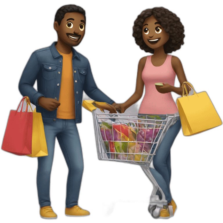 couple shopping together emoji