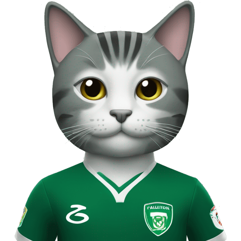 palmeiras FC cat in the team uniform emoji